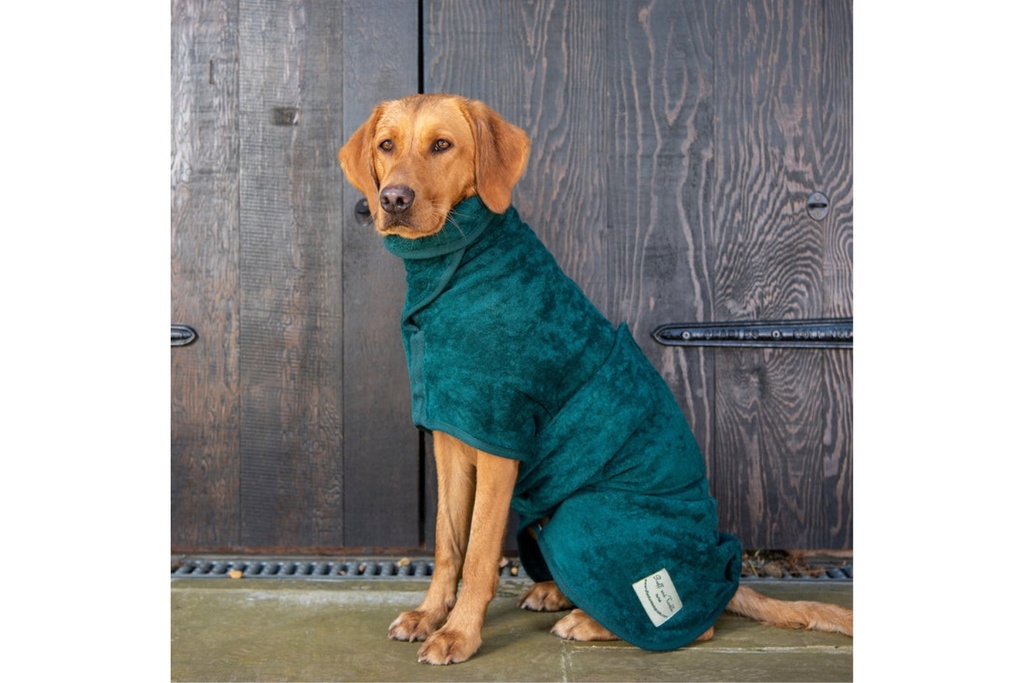 Ruff and Tumble Classic Dog Drying Coat - Bottle Green Medium/Large