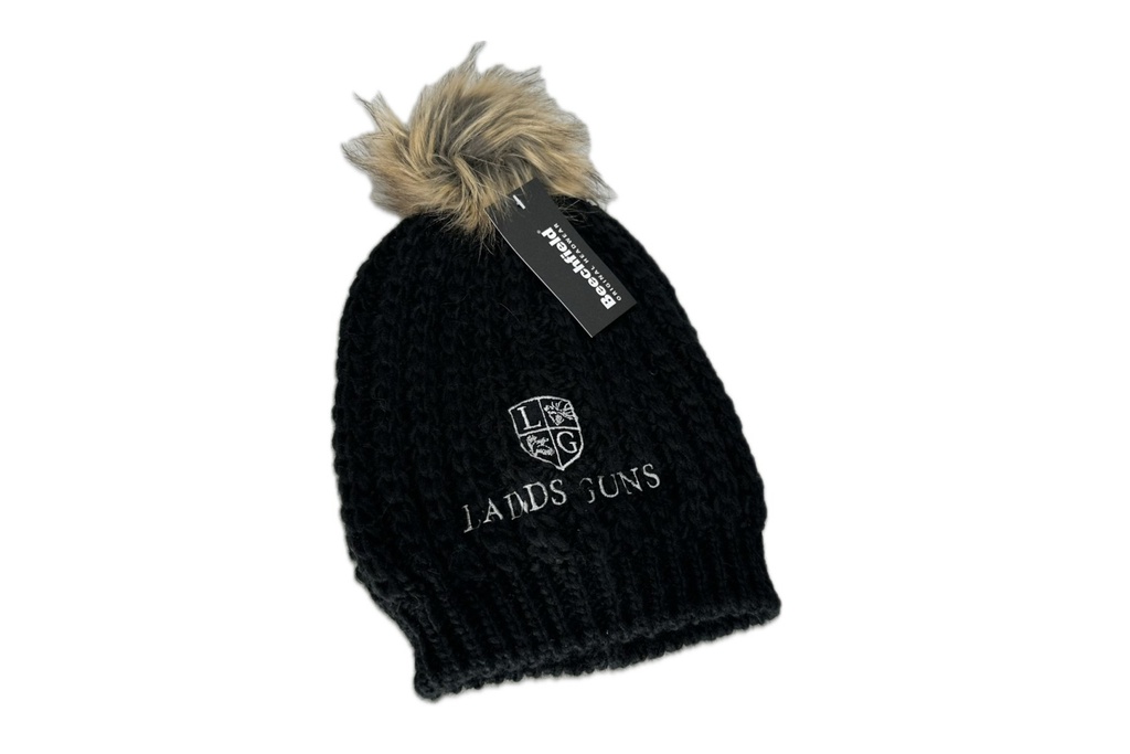 Ladds Guns Adult Oval Knit Beanie With Pom Pom - Black