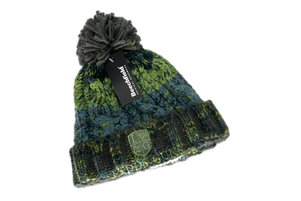 Ladds Guns Childrens Heavy Weight Cable Knit Beanie - Green & Blue