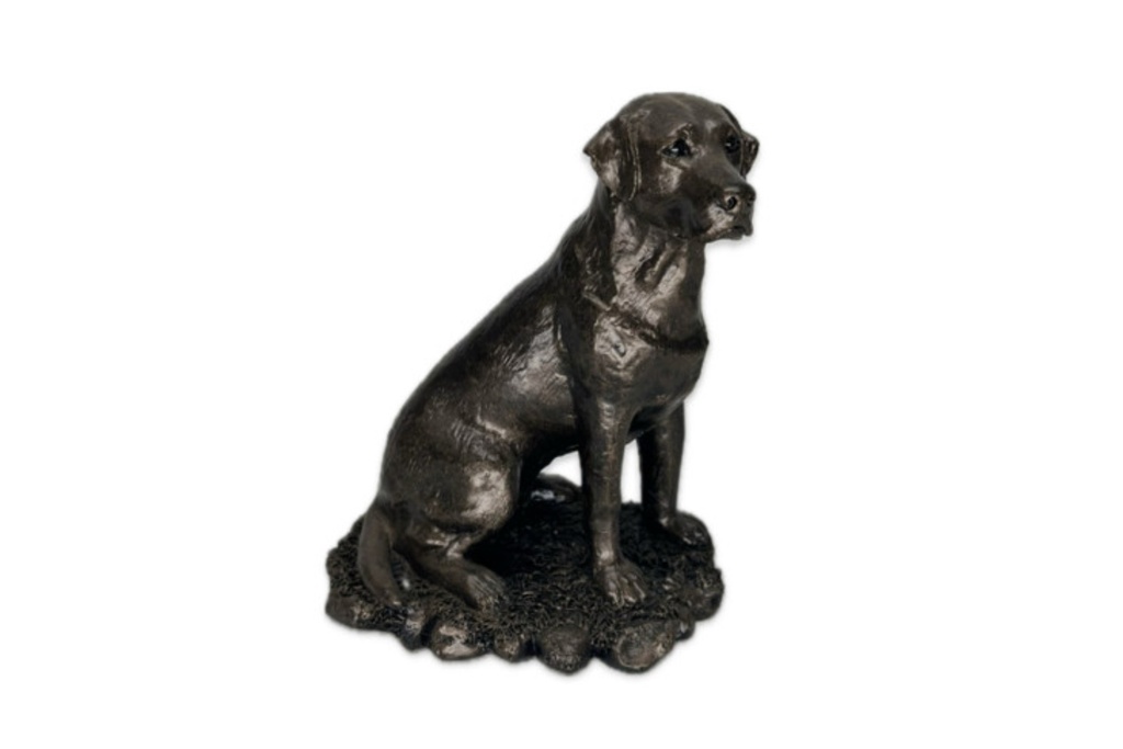 Patina Bronze Sculpture - Labrador Sitting