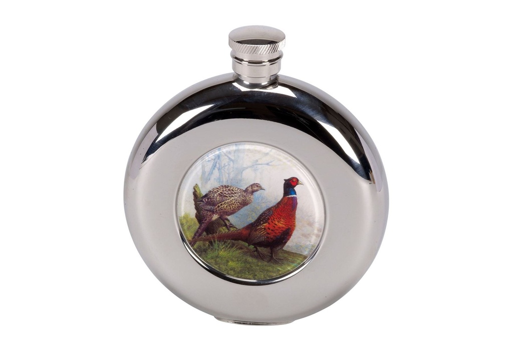 Bisley 4.5oz Round Pheasant Hip Flask in Box