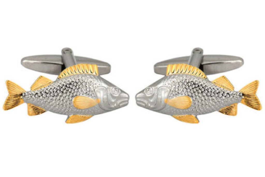 Dalaco Fish 2-Tone Rhodium and Gold Plated Cufflinks