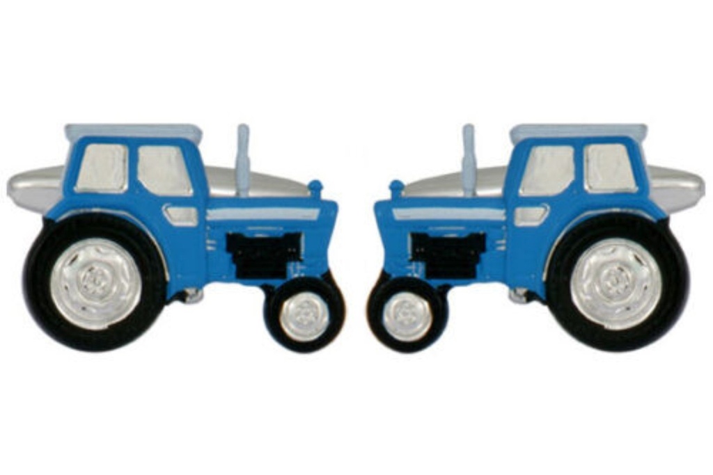 Dalaco Blue Tractor Rhodium Plated Cufflinks