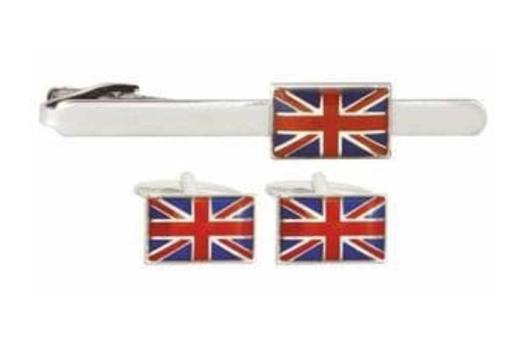 Dalaco Union Jack Flag Tie Clip And Cufflink Set