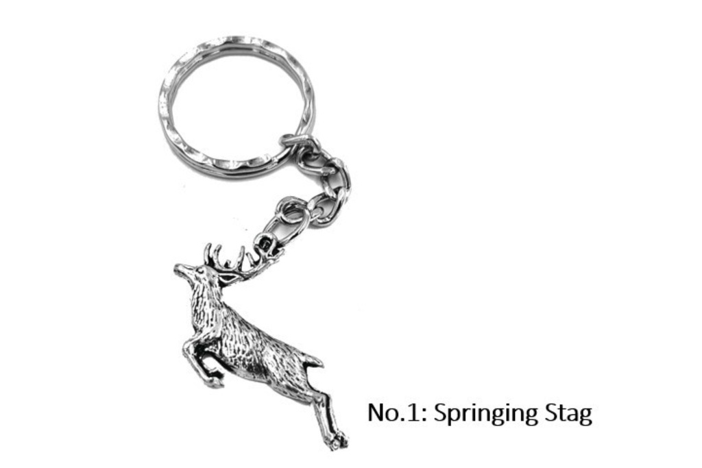 Pewter Keyring - Springing Stag
