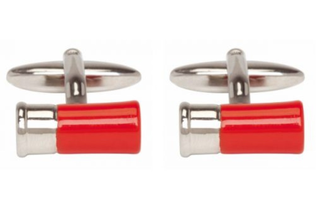 Dalaco Red Gun Cartridge Rhodium Plated Cufflinks