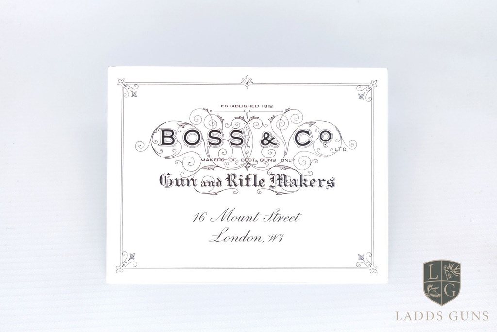 Boss & Co  White Gun Case Label