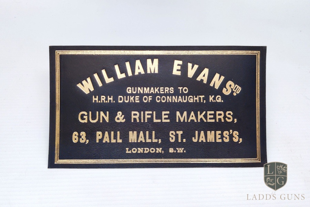 William Evans Large Gun Case Label - Design One