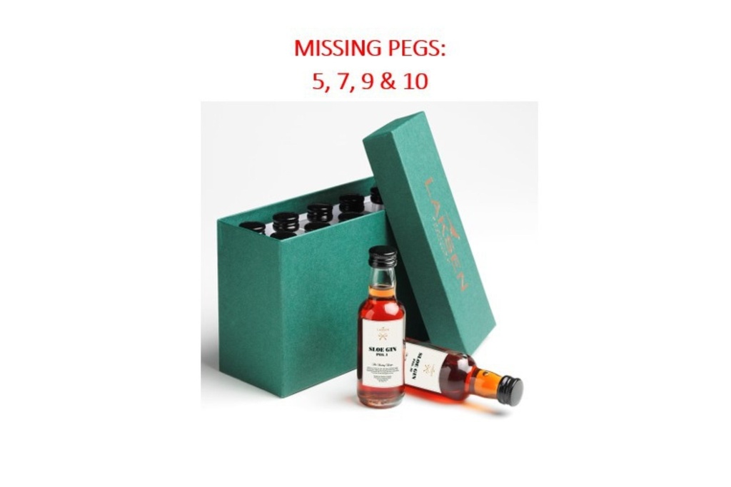 [LG12189] Laksen Peg Me a Number Box – 10 Small Sloe Gin Bottles