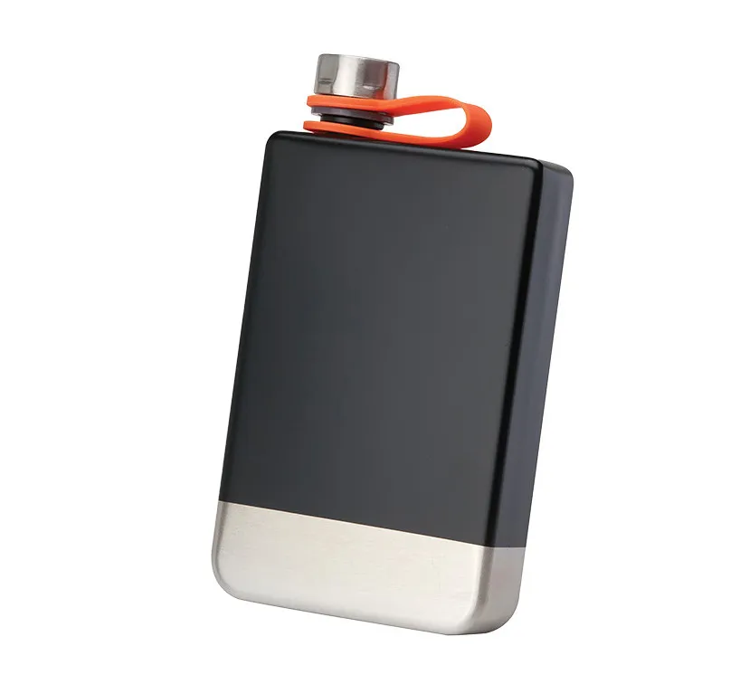 Bisley Black and Satin Trekking 8oz Hip Flask