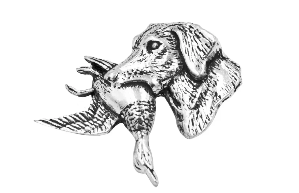 Pewter Pin Labrador With Duck