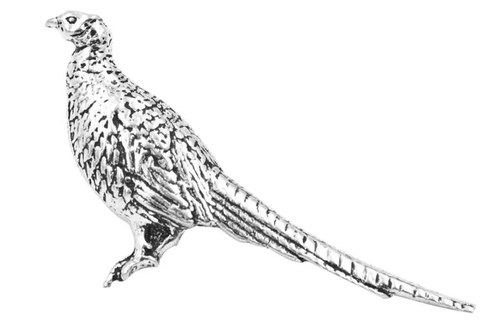 Pewter Pin Standing Pheasant