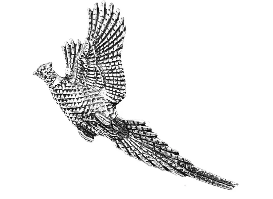 Pewter Pin Rising Pheasant
